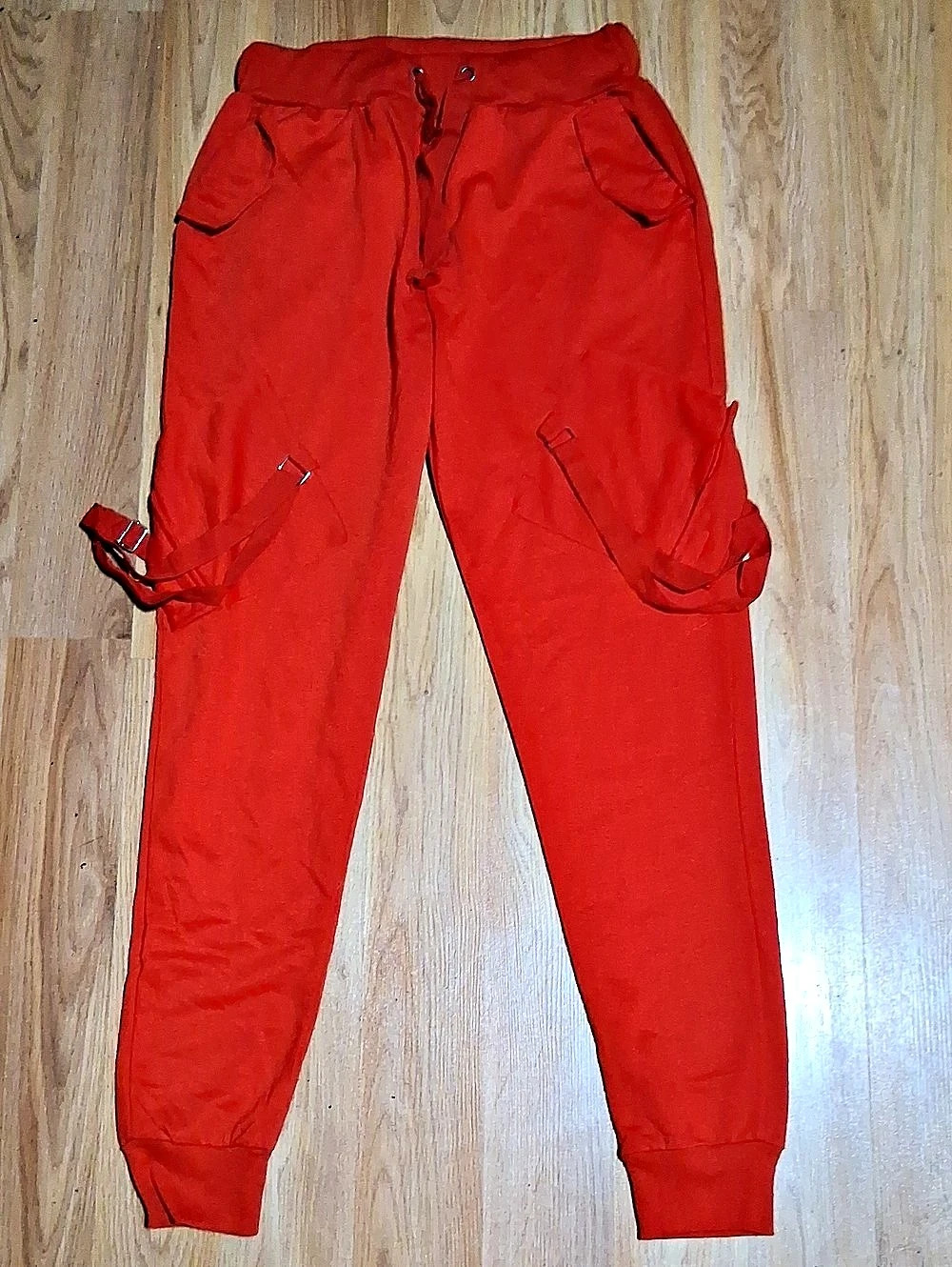 Red Cargo Jogger Pants